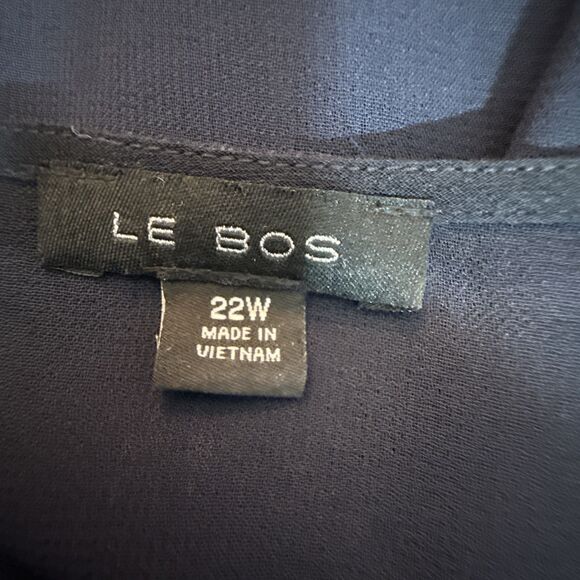 LE BOS 3-PIECE DRESSY PANTS OUTFIT SIZE 22W NAVY BLUE WOMENS Chiffon Lined - Picture 3 of 13